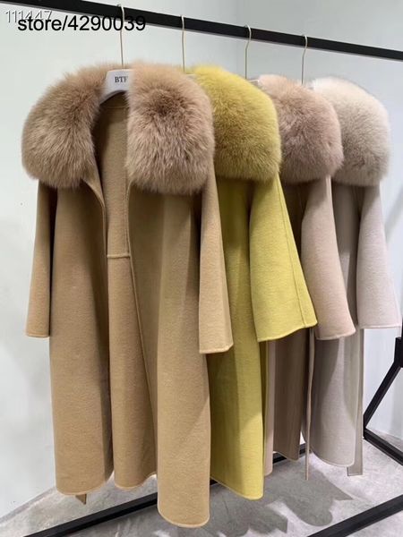 100% wool women big fur collar winter coat fashion 2019 woolen belt coat, Black
100% wool women big fur collar winter coat fashion 2019 woolen belt coat, Black