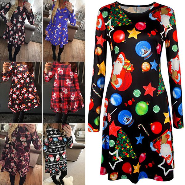 long sleeve santa claus dresses gift christmas xmas flared dress for women girls swing casual mini dress home clothing wx9-1699, Blue;gray
long sleeve santa claus dresses gift christmas xmas flared dress for women girls swing casual mini dress home clothing wx9-1699, Blue;gray