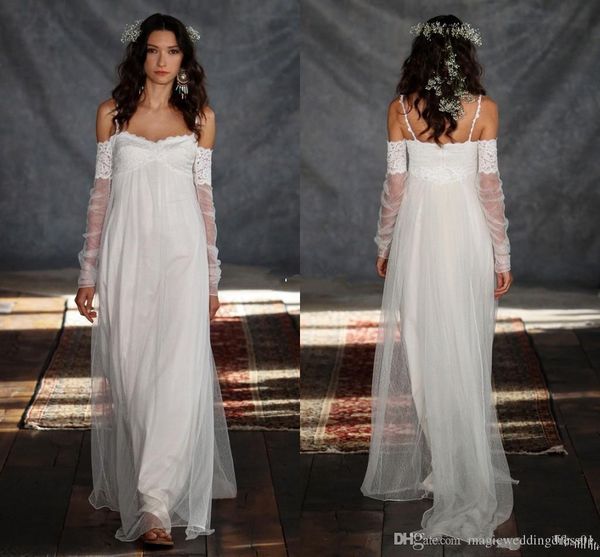 bohemia summer beach wedding dresses 2019 greek style sheath spaghetti straps vintage lace with illusion long sleeve boho bridal gowns cheap, White
bohemia summer beach wedding dresses 2019 greek style sheath spaghetti straps vintage lace with illusion long sleeve boho bridal gowns cheap, White