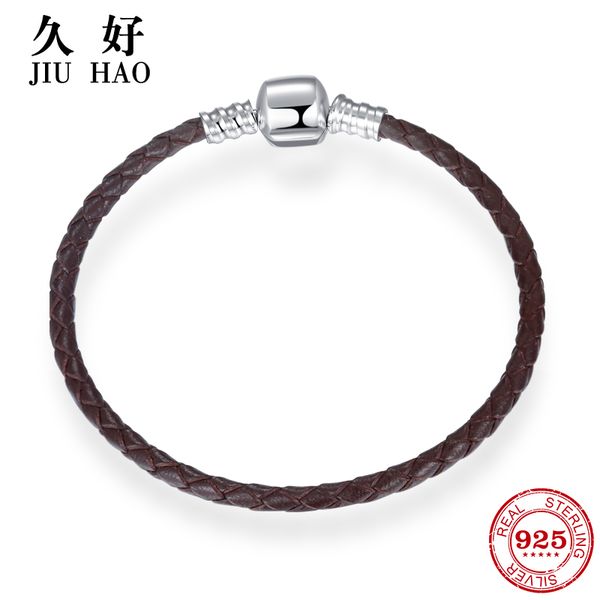 100% genuine brown leather rope bracelets 925 sterling silver women weave snake charms chain jewelry fashion, Golden;silver
100% genuine brown leather rope bracelets 925 sterling silver women weave snake charms chain jewelry fashion, Golden;silver