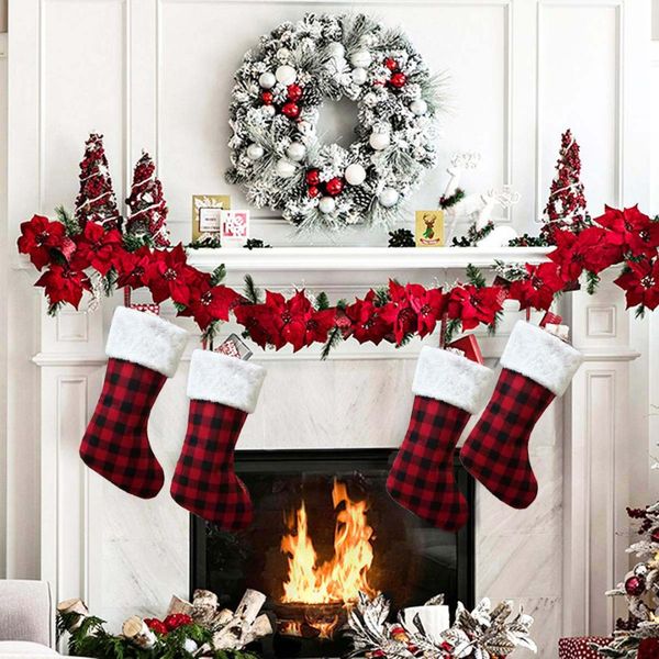 1pc christmas gift stockings feather gift holders christmas door hanging decoration plaid cloth sock bag
1pc christmas gift stockings feather gift holders christmas door hanging decoration plaid cloth sock bag