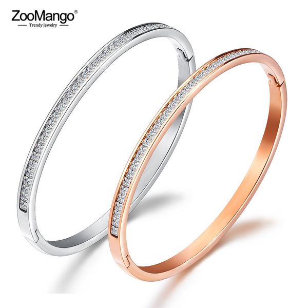 zoomango classic stainless steel rose gold cubic zirconia cuff bangles bracelets lovers jewelry valentine's day gift zogh935, Black
zoomango classic stainless steel rose gold cubic zirconia cuff bangles bracelets lovers jewelry valentine's day gift zogh935, Black