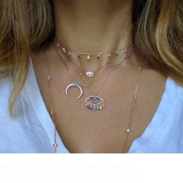 rainbow color gold plated evil eye necklace floating cz drop charm elegance turkish evil eye pendant charming jewelry, Silver
rainbow color gold plated evil eye necklace floating cz drop charm elegance turkish evil eye pendant charming jewelry, Silver