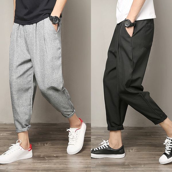 2019 men's casual slim sports pants nine trousers baggy harem pants and comfortable, Black
2019 men's casual slim sports pants nine trousers baggy harem pants and comfortable, Black