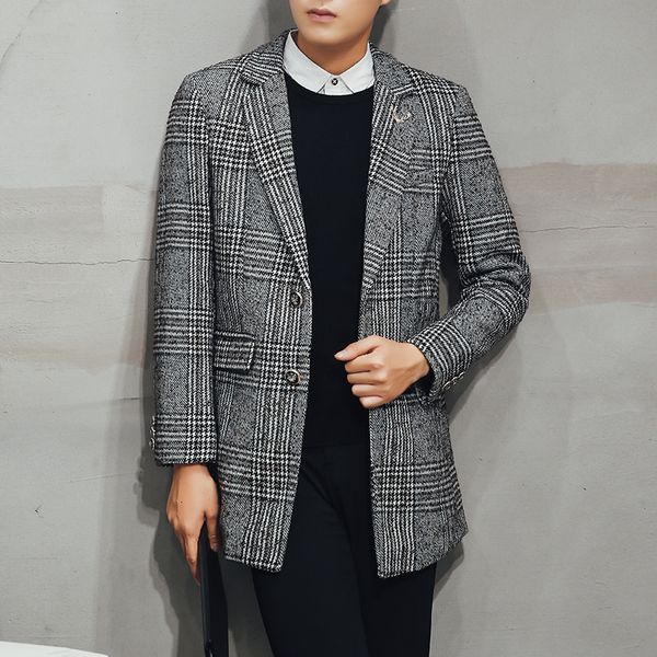 autumn winter men long wool coat classic stripe plaid woolen blends overcoat single business boutique man trench coats jacket, Black
autumn winter men long wool coat classic stripe plaid woolen blends overcoat single business boutique man trench coats jacket, Black