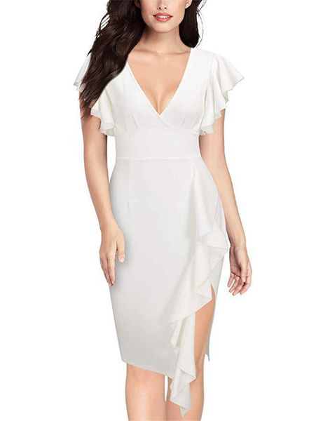 womens pencil dresses summer party sleeveless v neck womens fasion dresses ladies club dress, White;black
womens pencil dresses summer party sleeveless v neck womens fasion dresses ladies club dress, White;black