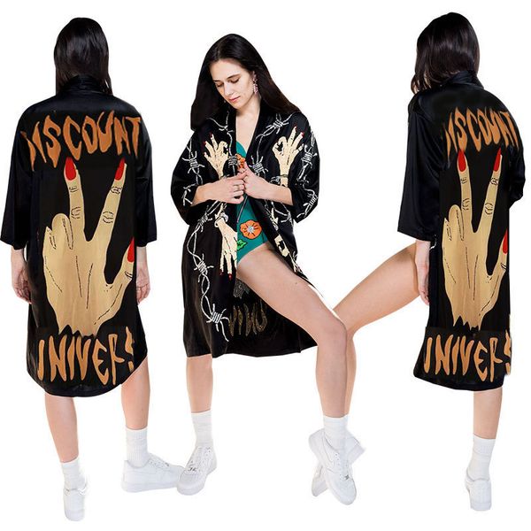 hm6049 early autumn black matrix printing hand pattern loose coat loose show lanky a wind
hm6049 early autumn black matrix printing hand pattern loose coat loose show lanky a wind