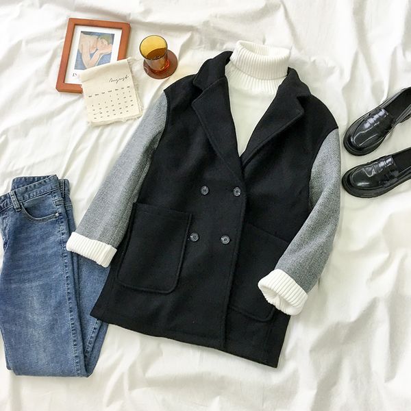 abrigos de lana mujer invierno 2018 autumn winter vintage korean vogue clothes tailored collar long wool coat ladies tweed coat, Black
abrigos de lana mujer invierno 2018 autumn winter vintage korean vogue clothes tailored collar long wool coat ladies tweed coat, Black
