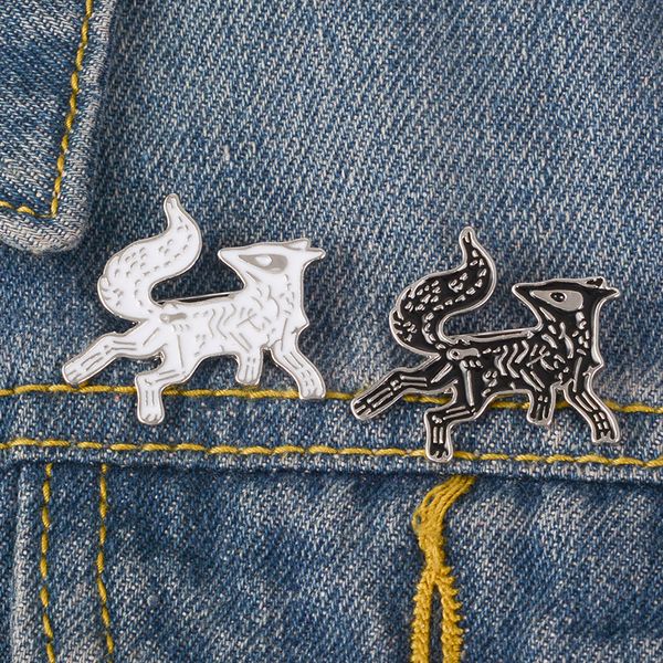 fox enamel pin black white animal lapel brooch looking back cartoon badge accessories couple jewelry gift for boyfriend girlfriend, Gray
fox enamel pin black white animal lapel brooch looking back cartoon badge accessories couple jewelry gift for boyfriend girlfriend, Gray