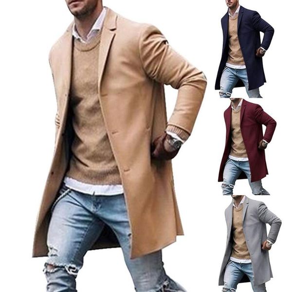 chic men winter lapel collar single-breasted pockets woolen jacket trench coat business casual overcoat trench coat, Tan;black
chic men winter lapel collar single-breasted pockets woolen jacket trench coat business casual overcoat trench coat, Tan;black