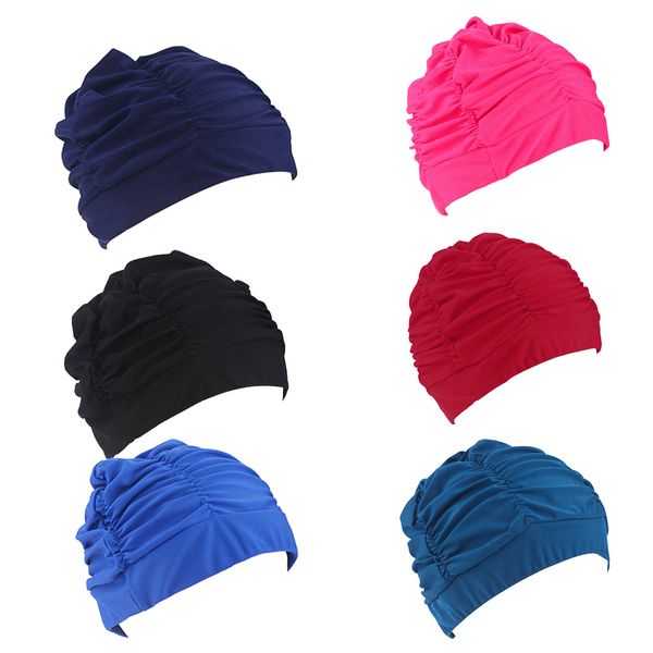 fashion pleated girls long hair bathing cap swimming cap stretch drape size swim pool sport elastic polyester turban
fashion pleated girls long hair bathing cap swimming cap stretch drape size swim pool sport elastic polyester turban