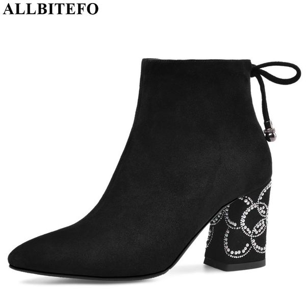 allbitefo genuine leather comfortable ankle boots butterfly-knot autumn winter women boots pointed toe fashion, Black
allbitefo genuine leather comfortable ankle boots butterfly-knot autumn winter women boots pointed toe fashion, Black