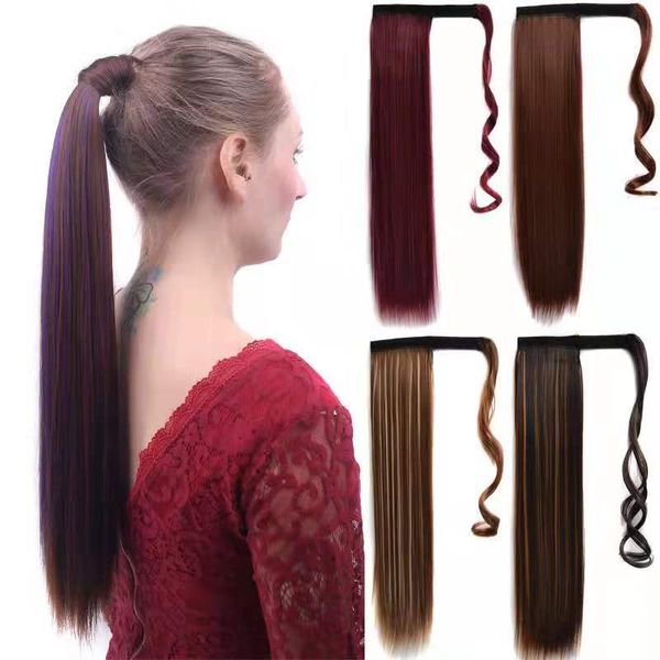 1# to 613# lifelike matte high temperature fiber long straight ponytails for woman synthetic hair extensions, Black
1# to 613# lifelike matte high temperature fiber long straight ponytails for woman synthetic hair extensions, Black