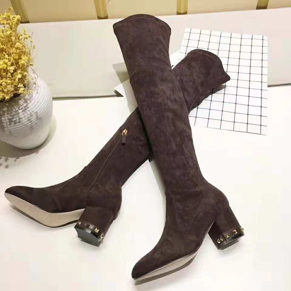 new arrival women's slim high-heeled stretch leather stovepipe long tube knee high boots with box fast shipping, Black
new arrival women's slim high-heeled stretch leather stovepipe long tube knee high boots with box fast shipping, Black