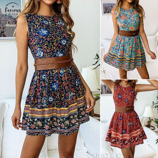2020 new style women sleeveless boho floral short mini dress ladies summer sundress holiday, Black;gray
2020 new style women sleeveless boho floral short mini dress ladies summer sundress holiday, Black;gray