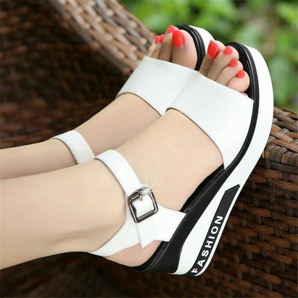 sandals summer wedge women's high-heeled waterproof platform thick bottom sponge cake flat women, Black
sandals summer wedge women's high-heeled waterproof platform thick bottom sponge cake flat women, Black