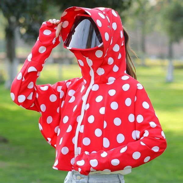 round dot women's summer uv-proof shawl outdoor cycling skin sun hat bicycle sunscreen clothes sunscreen clothes, Blue;gray
round dot women's summer uv-proof shawl outdoor cycling skin sun hat bicycle sunscreen clothes sunscreen clothes, Blue;gray