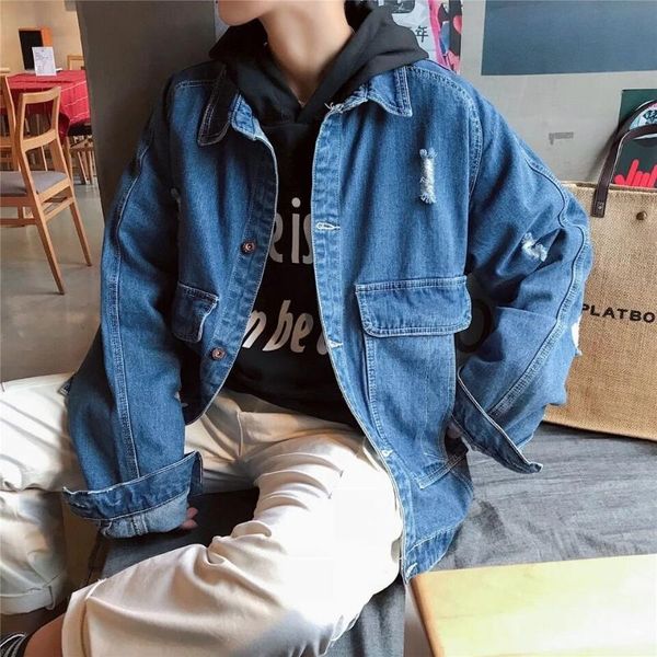 denim jacket 2020 fashion male spring long-sleeve korean students wild handsome loose trend bf wind jacket cowboy teenagers coat, Black;brown
denim jacket 2020 fashion male spring long-sleeve korean students wild handsome loose trend bf wind jacket cowboy teenagers coat, Black;brown