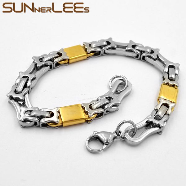 sunnerlees fashion jewelry stainless steel bracelet 8mm geometric byzantine link chain silver gold men women gift sc142 b, Black
sunnerlees fashion jewelry stainless steel bracelet 8mm geometric byzantine link chain silver gold men women gift sc142 b, Black