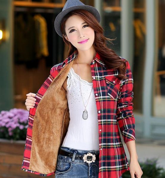 jacket plaid shirt coat female college style casual jacket outerwear new winter warm women velvet thicker, White
jacket plaid shirt coat female college style casual jacket outerwear new winter warm women velvet thicker, White