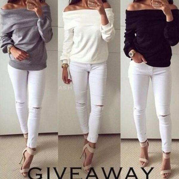 2020 one-line collar long-sleeved women's wear 2020 one-line collar long-sleeved t-shirt t-shirt sweater sweater women's wear, White
2020 one-line collar long-sleeved women's wear 2020 one-line collar long-sleeved t-shirt t-shirt sweater sweater women's wear, White
