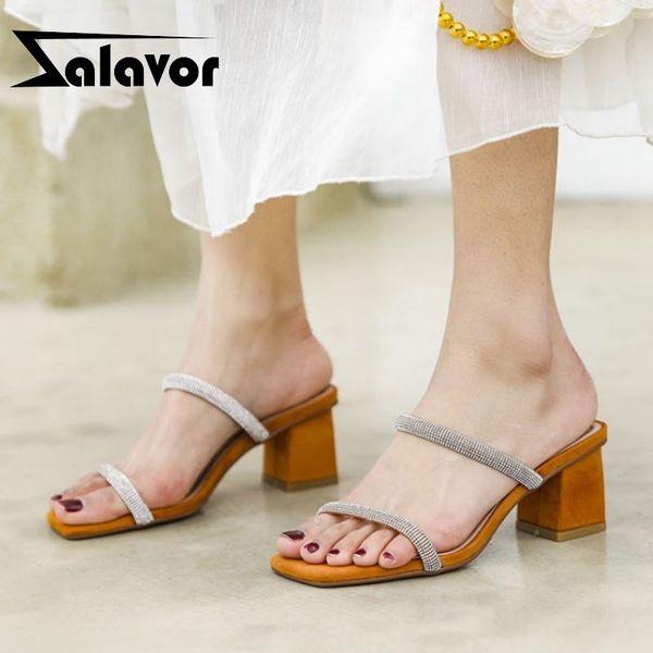 zalavor women sandals shoes high-quality square high heels shoes women fashion little crystals solid casual slippers size 34-39, Black
zalavor women sandals shoes high-quality square high heels shoes women fashion little crystals solid casual slippers size 34-39, Black