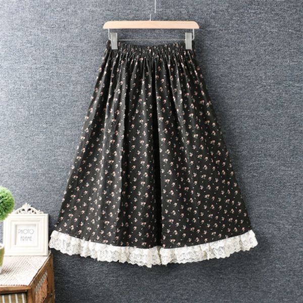 2020 new summer literary small fresh lace lace stitching cotton and linen skirt loose floral skirt women, Black
2020 new summer literary small fresh lace lace stitching cotton and linen skirt loose floral skirt women, Black