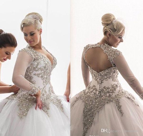 plus size 2020 backless long sleeves wedding dresses rhinestones crystals beaded bridal gowns backless sheer ball gown bride dresses, White
plus size 2020 backless long sleeves wedding dresses rhinestones crystals beaded bridal gowns backless sheer ball gown bride dresses, White