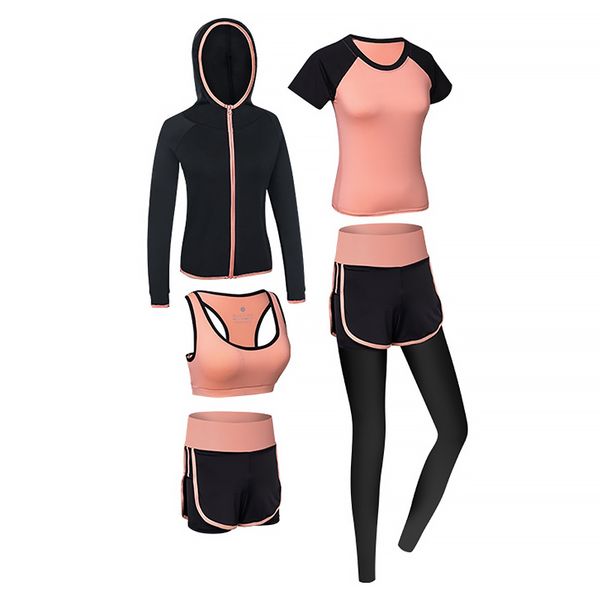 quick drying women's sportswear set 5pcs fitness gym yoga sets suit coat + bra t shirt leggings 2020 workout running training, White;red
quick drying women's sportswear set 5pcs fitness gym yoga sets suit coat + bra t shirt leggings 2020 workout running training, White;red