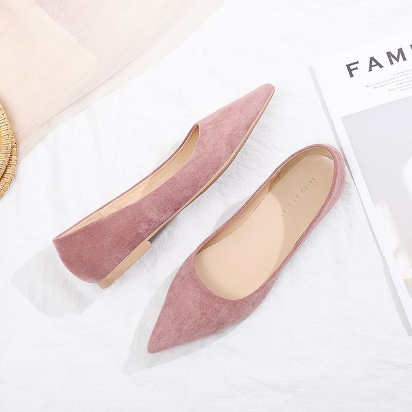 elegant ladies suede leather flat shoes pointed toe solid color ballet flats comfort pregnant/ shoes female spring mules, Black
elegant ladies suede leather flat shoes pointed toe solid color ballet flats comfort pregnant/ shoes female spring mules, Black