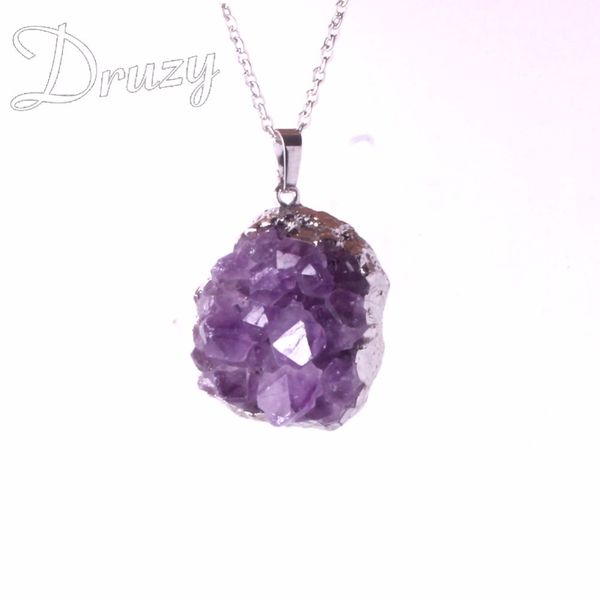 druzy irregular random natural amethysts quartz geode cut necklace crystal piont stone pendant natural drusy stone healing 1pcs, Silver
druzy irregular random natural amethysts quartz geode cut necklace crystal piont stone pendant natural drusy stone healing 1pcs, Silver