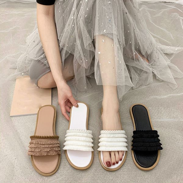 summer new female flat bottom home flowers leisure vacation sandals and slipper, Black
summer new female flat bottom home flowers leisure vacation sandals and slipper, Black