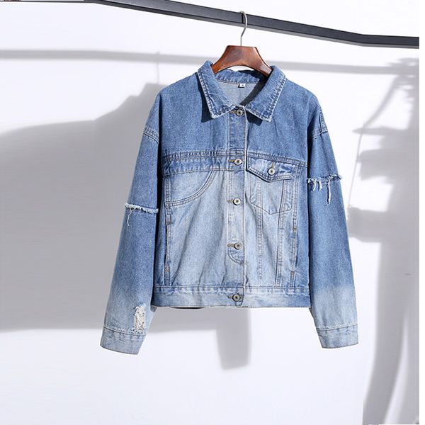 women's autumn fashion large size denim jacket women's casual street denim broken loose style basic coat, Black;brown
women's autumn fashion large size denim jacket women's casual street denim broken loose style basic coat, Black;brown