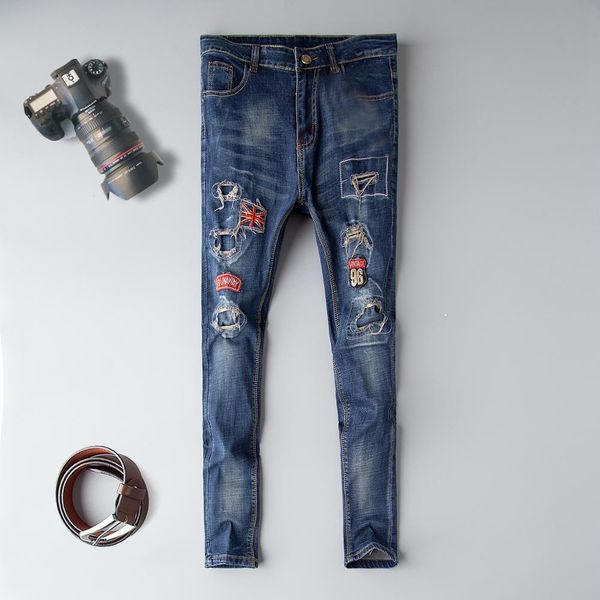 new men jeans hole ripped stretch destroyed hip hop jean homme masculino fashion design men's jean slim jeans for male pants, Blue
new men jeans hole ripped stretch destroyed hip hop jean homme masculino fashion design men's jean slim jeans for male pants, Blue