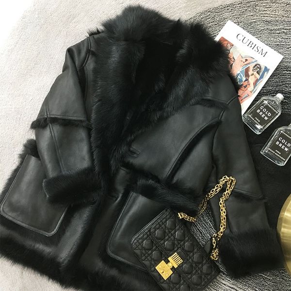 yolanfairy double-faced fur coat women winter wool coats real merino fur coats warm thickening motocycle outwear 2019 mf313, Black
yolanfairy double-faced fur coat women winter wool coats real merino fur coats warm thickening motocycle outwear 2019 mf313, Black