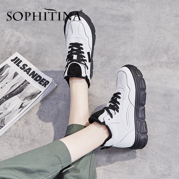 sophitina comfortable sneaker flats genuine leather round toe lace-up new sports shoes fashion women's flats po326, Black
sophitina comfortable sneaker flats genuine leather round toe lace-up new sports shoes fashion women's flats po326, Black