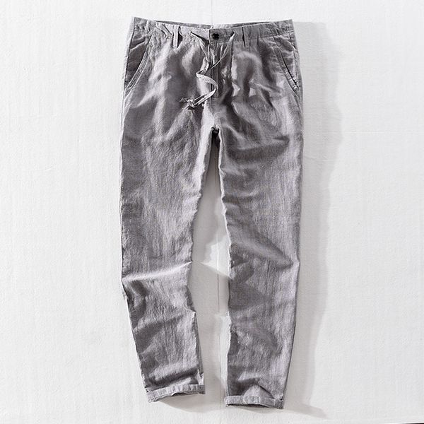 men's pants brand 2021 italy style long men linen gray striped trousers mens leisure loose elastic waist male 40 pantalones, Black
men's pants brand 2021 italy style long men linen gray striped trousers mens leisure loose elastic waist male 40 pantalones, Black
