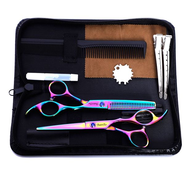 hair scissors shears set professional 6.0 stainless steel barber scissors kit for thinning hairdressing texturizing salon or home use
hair scissors shears set professional 6.0 stainless steel barber scissors kit for thinning hairdressing texturizing salon or home use