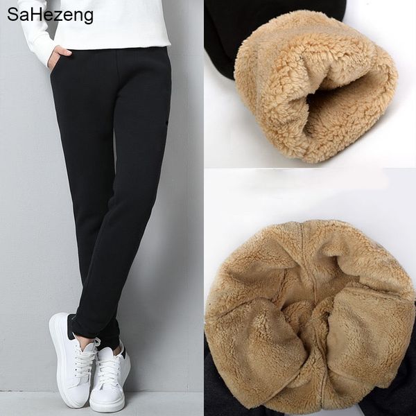 women pant winter thick lambskin cashmere pants warm female casual pants loose harlan long trousers plus size 3xl wp17, Black;white
women pant winter thick lambskin cashmere pants warm female casual pants loose harlan long trousers plus size 3xl wp17, Black;white