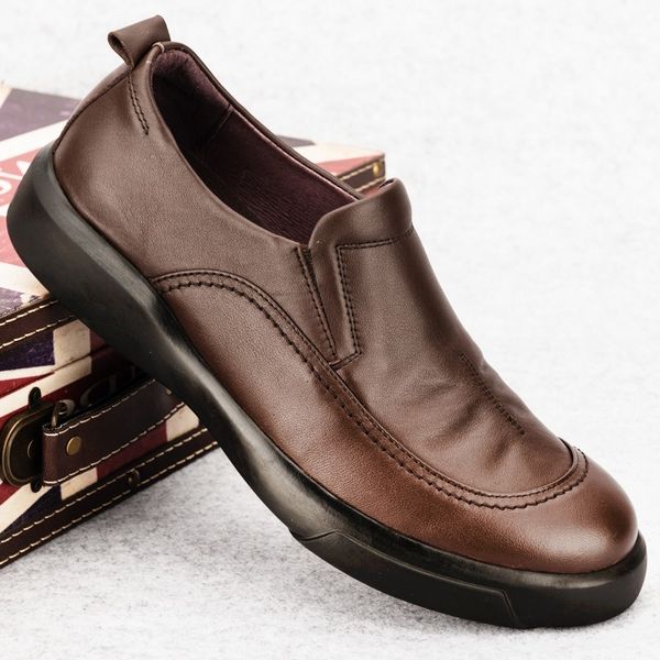 dress shoes summer mens office spring work formal genuine leather slip on loafers round toe male driving plus size, Black
dress shoes summer mens office spring work formal genuine leather slip on loafers round toe male driving plus size, Black