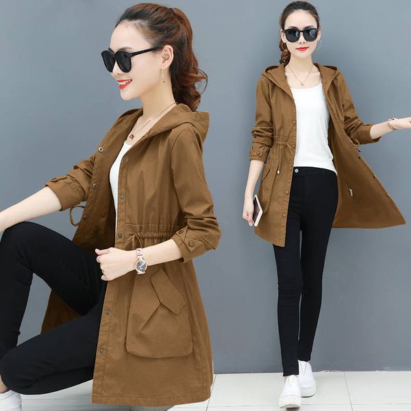 2020 new spring autumn trench coat women causal long sleeve with hood medium long army green female coat casaco feminino coats, Tan;black
2020 new spring autumn trench coat women causal long sleeve with hood medium long army green female coat casaco feminino coats, Tan;black