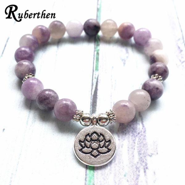 ruberthen 8 mm lilac bracelet for women natural gem stone lotus yoga mala bracelet trendy meditation energy protection, Black
ruberthen 8 mm lilac bracelet for women natural gem stone lotus yoga mala bracelet trendy meditation energy protection, Black