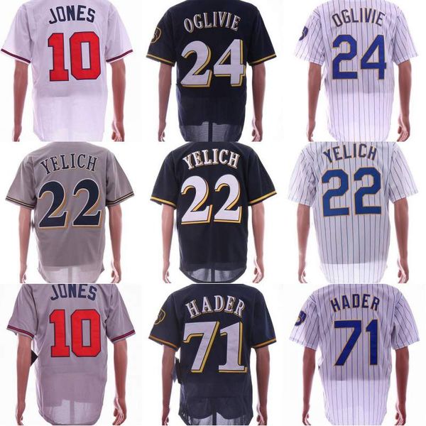 Mens Milwaukee 22 Christian Yelich 24 Jesus Aguilar 71 Josh Hader 10 Chipper Jones Stiched Baseball Jerseys White Grey Navy Blue
Mens Milwaukee 22 Christian Yelich 24 Jesus Aguilar 71 Josh Hader 10 Chipper Jones Stiched Baseball Jerseys White Grey Navy Blue