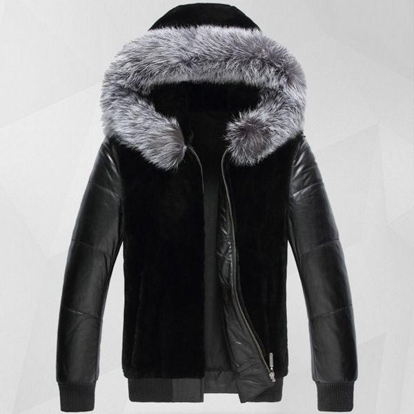 brand mens pu leather motorcycle jacket faux fur coat fur trim hooded winter warm overcoat classic black european large size
brand mens pu leather motorcycle jacket faux fur coat fur trim hooded winter warm overcoat classic black european large size