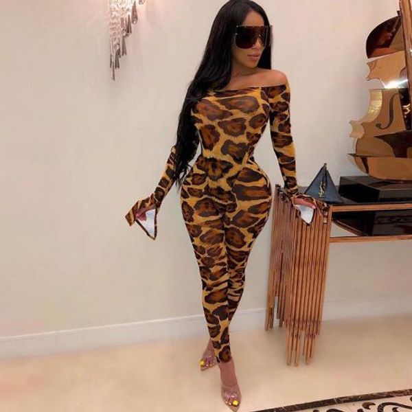 new women's leopard print collar off-shoulder long-sleeved jumpsuit, Black;white
new women's leopard print collar off-shoulder long-sleeved jumpsuit, Black;white