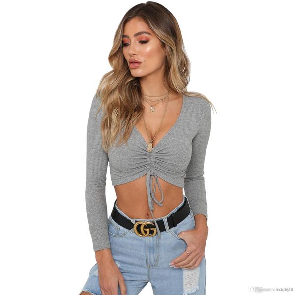 cloth autumn new crop shirts long sleeve solid short t-shirts for women clothing fashion slim t-shirt, White
cloth autumn new crop shirts long sleeve solid short t-shirts for women clothing fashion slim t-shirt, White