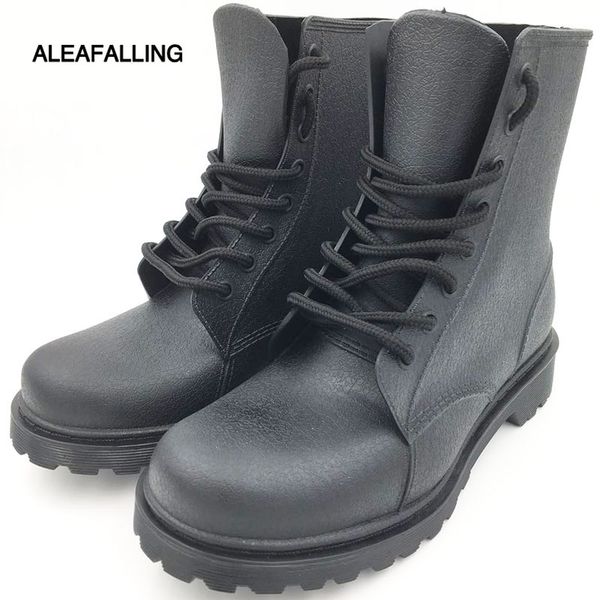 aleafalling fashion pvc waterproof rainshoes exquisite rome lace-up ankle boot trendy antiskid wear-resistant rubber shoes w143, Black
aleafalling fashion pvc waterproof rainshoes exquisite rome lace-up ankle boot trendy antiskid wear-resistant rubber shoes w143, Black