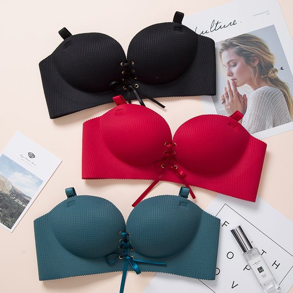 bras fashion seamless bra gather adjustable lingerie bralette for women's underwear push up intimates sutia, Red;black
bras fashion seamless bra gather adjustable lingerie bralette for women's underwear push up intimates sutia, Red;black