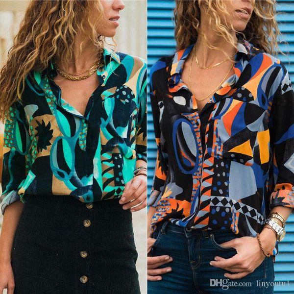 women chiffon blouses long sleeve turn down collar office shirt geometric print blouse loose casual plus size chemise femme, White
women chiffon blouses long sleeve turn down collar office shirt geometric print blouse loose casual plus size chemise femme, White