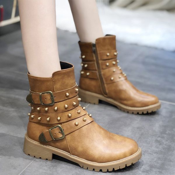 new autumn woman ankle boots women pu leather buckle rivet shoeswoman's zipper low heels female solid fashion causal boots, Black
new autumn woman ankle boots women pu leather buckle rivet shoeswoman's zipper low heels female solid fashion causal boots, Black